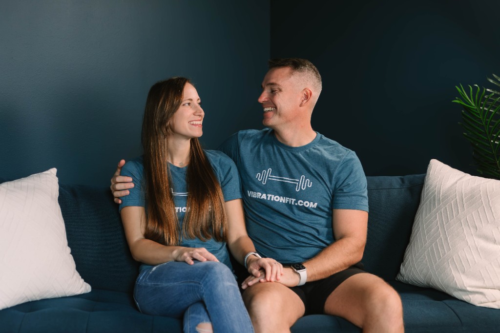 Jordan and Vanessa in Vibration Fit shirts, living the life they choose