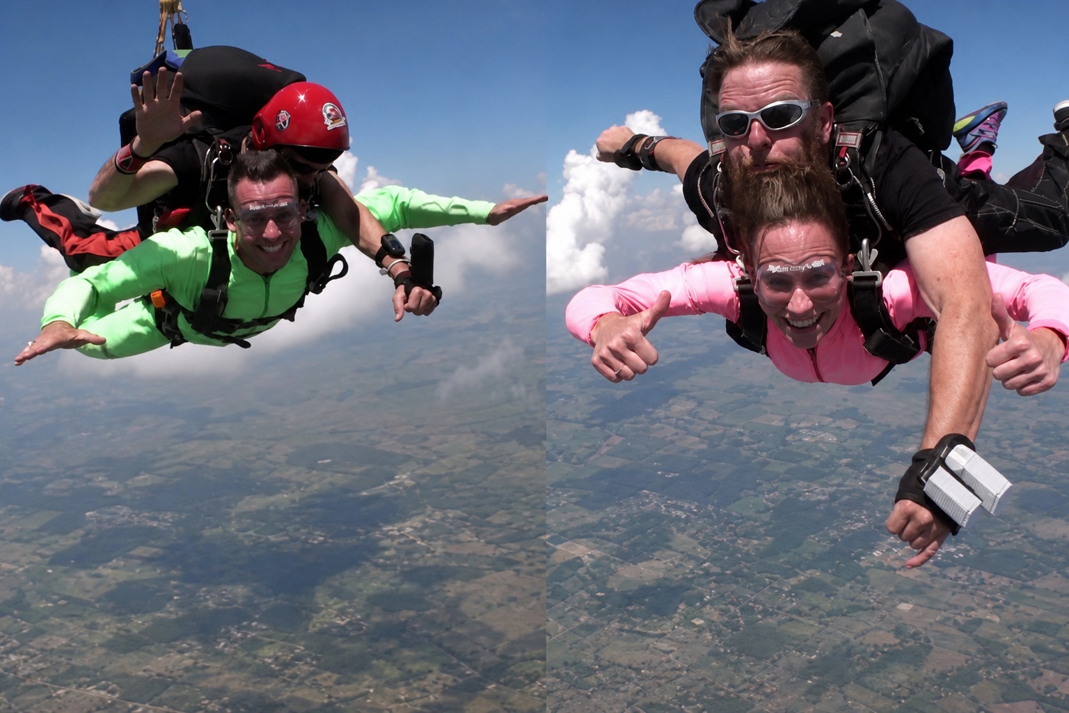 Jordan and Vanessa skydiving together